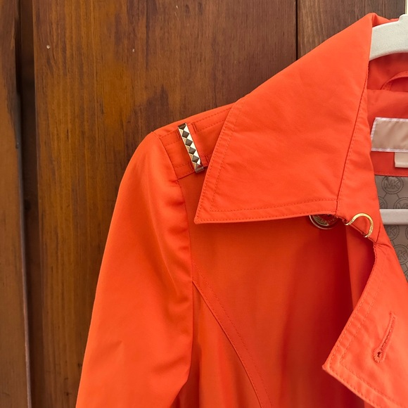 Michael Michael Kors Orange Trench Sz S - Picture 8 of 9